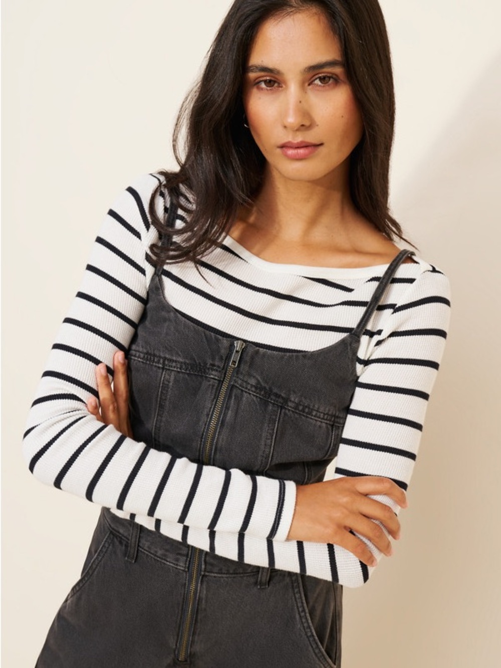 Levi's Bustier Denim Wide-Leg Jumpsuit in Black Size S - Picture 5 of 13